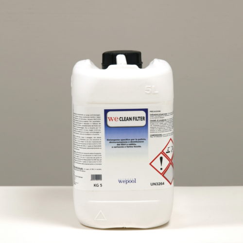 WeCleanFilter - Detergente specifico per la pulizia, disincrostazione e disinfezione dei filtri a sabbia, cartuccia e farina fossile
